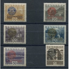 AUSTRIA 1931 Yv. 398A/F SERIE COMPLETA ROTARY NUEVA CON GOMA DE LUJO 330 € MUY RARA Y HERMOSA !! Y AQUI CON BAJISIMO VALOR